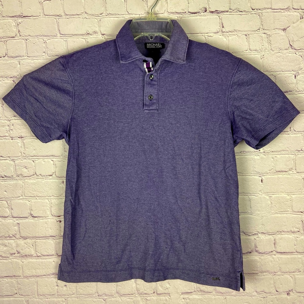 Micheal Kors Men's Purple Short Sleeve Custom Slim Fit Polo. Size Small